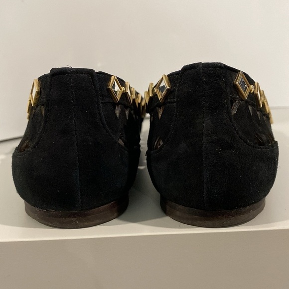 Tory Burch Black Flats Suede Ballerina Flats Kingsbridge Size 6.5 - Picture 11 of 15
